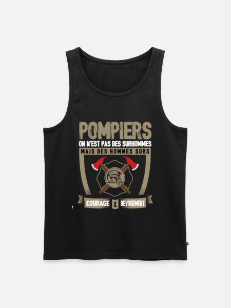 BEST SELLER POMPIER ON N'EST PAS DES SURHOMMES - Débardeur bio Premium Homme - noir