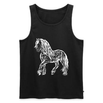 Cheval - Débardeur bio Premium Homme - noir - Devant - AI Model Male 178 light (178cm)