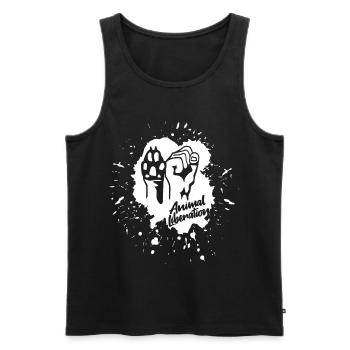 Libération Animale - Peinture (blanc) - Débardeur bio Premium Homme - noir - Devant - AI Model Male 178 light (178cm)
