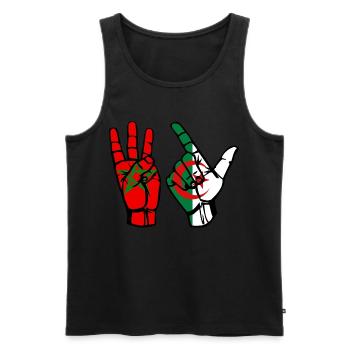 Marokko Algerien Frieden - Männer Premium Bio Tank Top - Schwarz - Vorne - AI Model Male 178 light (178cm)