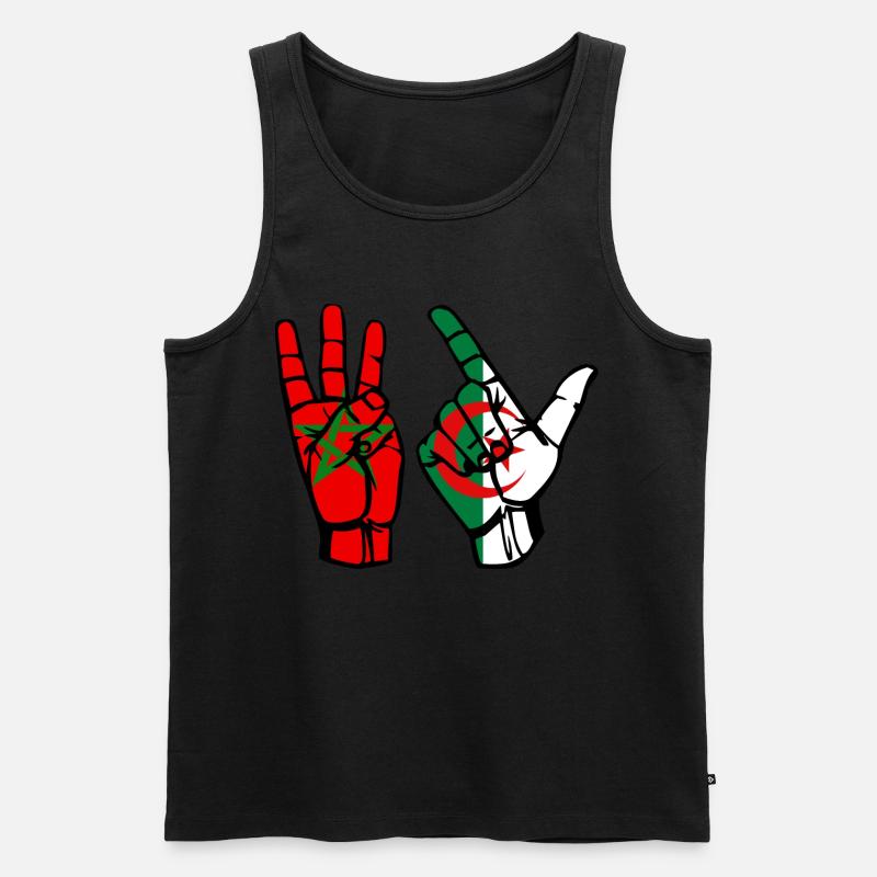 Marokko Algerien Frieden - Männer Premium Bio Tank Top - Schwarz