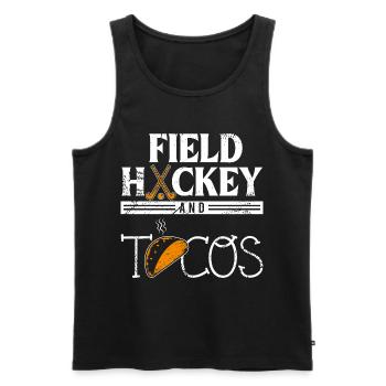 Tacos and field field hockey gift field field hockey player G - Men's Premium Organic Tank Top - black - Front - AI Model Male 178 light (178cm)