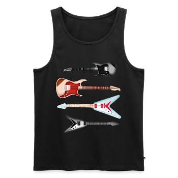 Gitarren Gitarrist Musiker Konzert Geburtstag Idee - Männer Premium Bio Tank Top - Schwarz - Vorne - Michal (187cm)