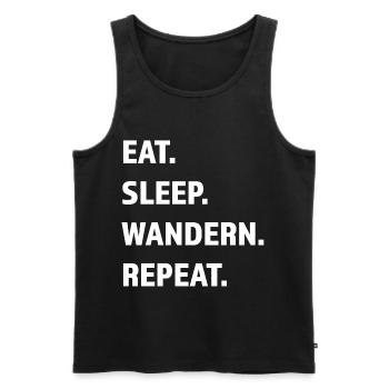 Lustiger Wander Spruch Damen Geschenk Berg Wandern - Männer Premium Bio Tank Top - Schwarz - Vorne - Michal (187cm)