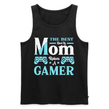 Muttertag Gamer Mom Geschenkidee Lustig - Männer Premium Bio Tank Top - Schwarz - Vorne - Michal (187cm)
