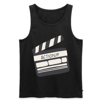 Film Klappe Set Symbol - Männer Premium Bio Tank Top - Schwarz - Vorne - AI Model Male 178 light (178cm)