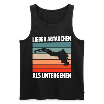 Tauchen Schorcheln Taucher Apnoe Scuba Tauchen - Männer Premium Bio Tank Top - Schwarz - Vorne - AI Model Male 178 light (178cm)