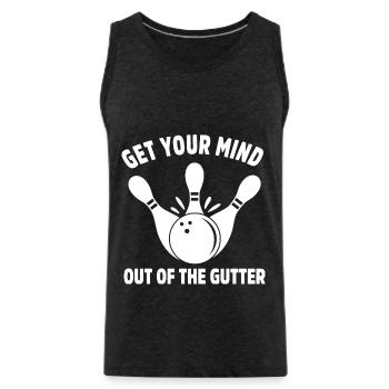 Bowling Bowler Gutter Strike Replacement Needles - Men's Premium Organic Tank Top - charcoal grey - Front - Alexander (188cm)