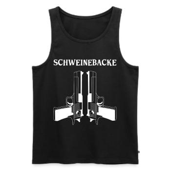 Schweinebacke Yippie Yeah Geschenk - Männer Premium Bio Tank Top - Schwarz - Vorne - AI Model Male 178 light (178cm)