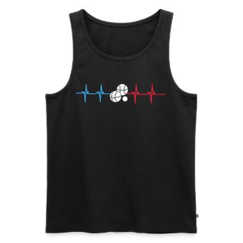 Petanque heartbeat gift bouliste - Men's Premium Organic Tank Top - black - Front - Michal (187cm)