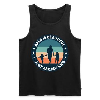 Kahl ist schön - Männer Premium Bio Tank Top - Schwarz - Vorne - AI Model Male 178 light (178cm)