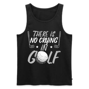There Is No Crying In Golf - Men's Premium Organic Tank Top - black - Front - AI Model Male 178 light (178cm)