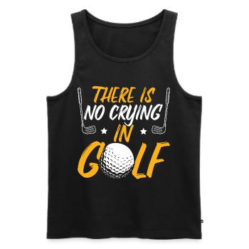 Beim Golf wird nicht geweint - Männer Premium Bio Tank Top - Schwarz - Vorne - Michal (187cm)