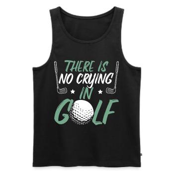 There Is No Crying In Golf - Men's Premium Organic Tank Top - black - Front - Michal (187cm)