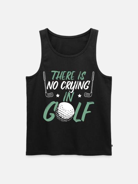 Beim Golf wird nicht geweint - Männer Premium Bio Tank Top - Schwarz