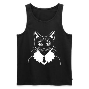 Lustige Katze Silhouette Freche Spaß Katzen - Männer Premium Bio Tank Top - Schwarz - Vorne - Michal (187cm)
