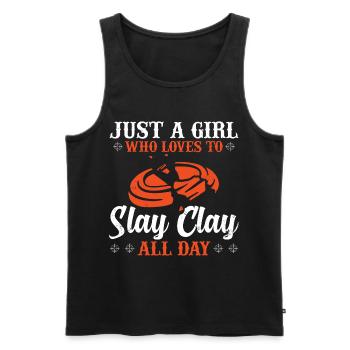 Tontaubenschießen Sprüche | Skeet Hobby Geschenke - Männer Premium Bio Tank Top - Schwarz - Vorne - Michal (187cm)
