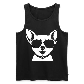 Funny Chihuahua wearing Sunglasses Chihuahuas - Men's Premium Organic Tank Top - black - Front - Michal (187cm)