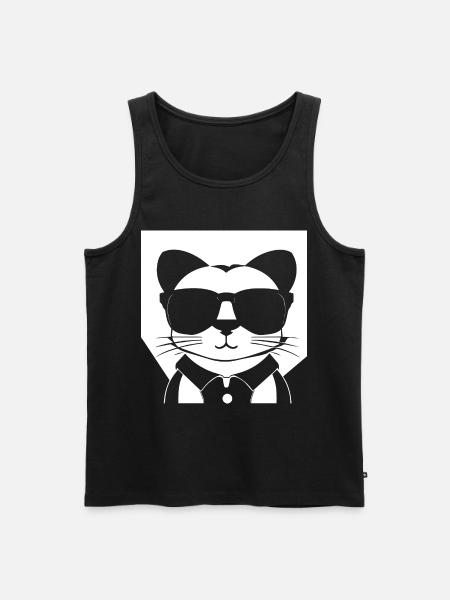 Frettchen mit Sonnenbrille Coole Frettchen - Männer Premium Bio Tank Top - Schwarz
