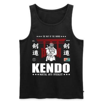 Conception d’arts martiaux kendo cool avec kanji - Débardeur bio Premium Homme - noir - Devant - Michal (187cm)