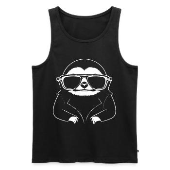 Sloths Anime Sloth Manga Sloth Sunglasses - Men's Premium Organic Tank Top - black - Front - AI Model Male 178 light (178cm)