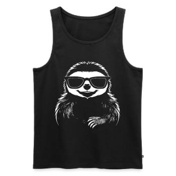 Sloths Anime Sloth Manga Sloth Sunglasses - Men's Premium Organic Tank Top - black - Front - AI Model Male 178 light (178cm)
