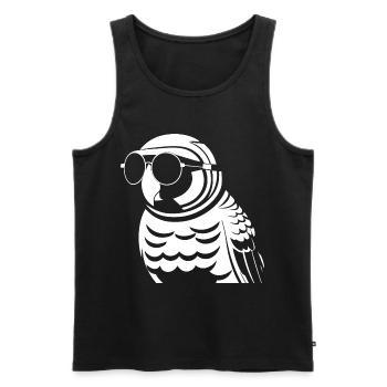 Lustiger Vogel mit Sonnenbrille Cool Bourke's Parak - Männer Premium Bio Tank Top - Schwarz - Vorne - AI Model Male 178 light (178cm)