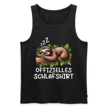 Offizielles Schlafshirt Faultier Faultierliebhaber - Männer Premium Bio Tank Top - Schwarz - Vorne - Michal (187cm)