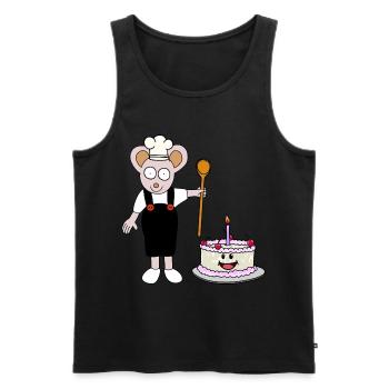 Maus Bäcker Konditor Torte Geburtstag Geschenkidee - Männer Premium Bio Tank Top - Schwarz - Vorne - AI Model Male 178 light (178cm)