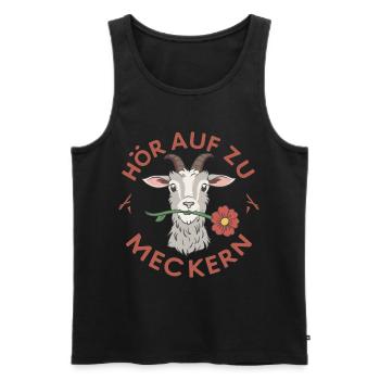 Hör auf zu meckern für eine Frau oder Mädchen - Männer Premium Bio Tank Top - Schwarz - Vorne - Michal (187cm)