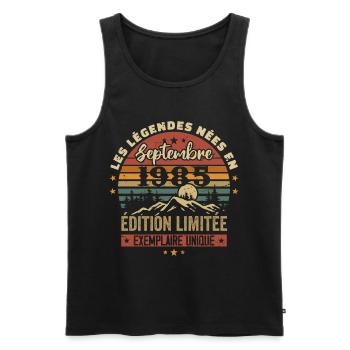Retro 1985 - Legends born in September 1985 - Men's Premium Organic Tank Top - black - Front - Michal (187cm)
