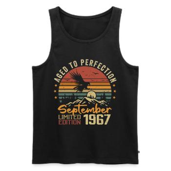 September 1967 Birthday Born in September 1967 - Men's Premium Organic Tank Top - black - Front - Michal (187cm)