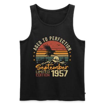 September 1957 Birthdays born in September 1957 - Men's Premium Organic Tank Top - black - Front - Michal (187cm)