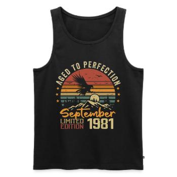 September 1981 Birthdays born in September 1981 - Men's Premium Organic Tank Top - black - Front - Michal (187cm)