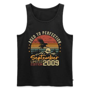 September 2009 Birthdays born in September 2009 - Men's Premium Organic Tank Top - black - Front - AI Model Male 178 light (178cm)