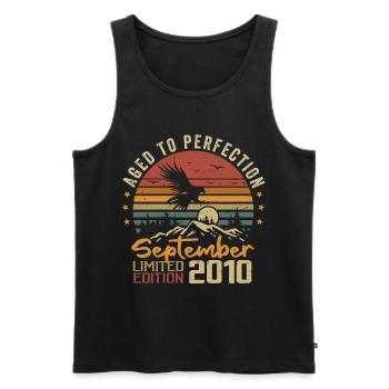 September 2010 Birthdays born in September 2010 - Men's Premium Organic Tank Top - black - Front - AI Model Male 178 light (178cm)