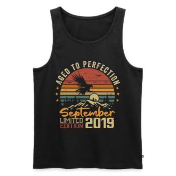 September 2019 Geburtstage geboren im September 2019 - Männer Premium Bio Tank Top - Schwarz - Vorne - Michal (187cm)