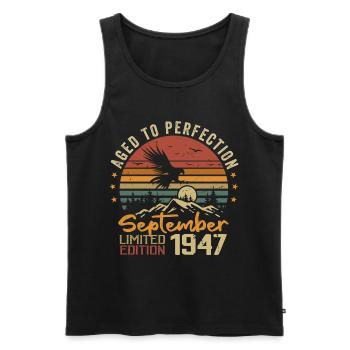 September 1947 Birthdays born in September 1947 - Men's Premium Organic Tank Top - black - Front - Michal (187cm)