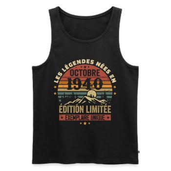 Born in October 1940 | Awesome since October 1940 - Men's Premium Organic Tank Top - black - Front - Michal (187cm)
