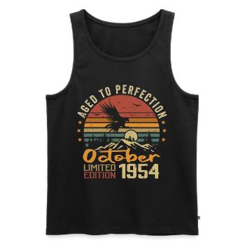 Vintage October 1954 - October 1954 Retro Gift - Men's Premium Organic Tank Top - black - Front - Michal (187cm)