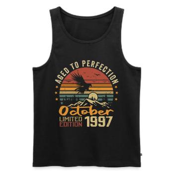 Vintage October 1997 - October 1997 Retro Gift - Men's Premium Organic Tank Top - black - Front - Michal (187cm)
