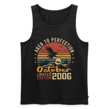 Vintage October 2006 - October 2006 Retro Gift - Men's Premium Organic Tank Top - black - Front - Michal (187cm)
