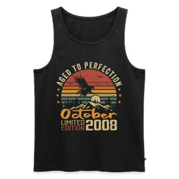 Vintage October 2008 - October 2008 Retro Gift - Men's Premium Organic Tank Top - black - Front - Michal (187cm)