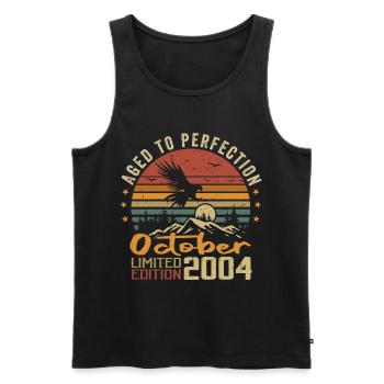 Vintage October 2004 - October 2004 Retro Gift - Men's Premium Organic Tank Top - black - Front - Michal (187cm)