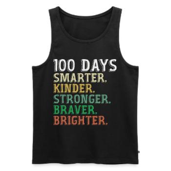 100 Days of School Smarter - 100th Days Of School - Men's Premium Organic Tank Top - black - Front - AI Model Male 178 light (178cm)