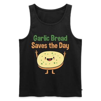 Bread Garlic - Men's Premium Organic Tank Top - black - Front - Michal (187cm)
