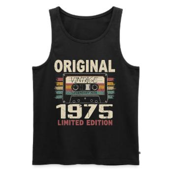 1975 Birthday Gift 1975 Vintage 1975 Retro - Men's Premium Organic Tank Top - black - Front - AI Model Male 178 light (178cm)