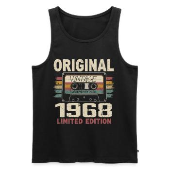 1968 Geburtstagsgeschenk 1968 Jahrgang 1968 Retro - Männer Premium Bio Tank Top - Schwarz - Vorne - Michal (187cm)