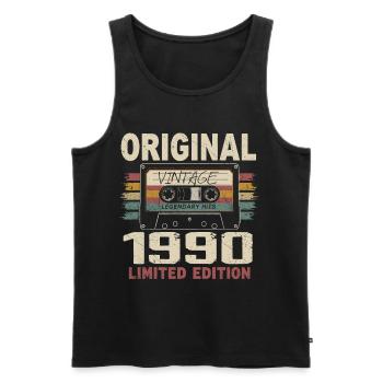 1990 Geburtstagsgeschenk 1990 Jahrgang 1990er Retro - Männer Premium Bio Tank Top - Schwarz - Vorne - AI Model Male 178 light (178cm)