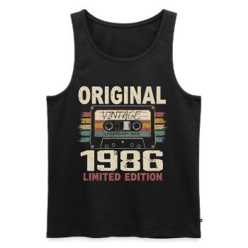 1986 Birthday Gift 1986 Vintage 1986 Retro - Men's Premium Organic Tank Top - black - Front - AI Model Male 178 light (178cm)